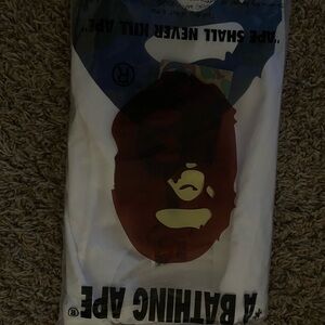 Bape White Tee with Colorful Tag